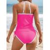 imageAleumdr 2 Piece Tankini Swimsuits for Women Tummy Control Bathing Suit Halter Tankini Tops with High Waisted ShortsA5 Pink