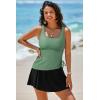 imageAleumdr Bathing Suits for Women Tankini Swimsuits Swim Dress Two Piece Tankini Tops with High Waisted Dress Womens Swimsuit 2025 Swimwear Green XXLarge