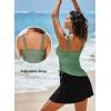 imageAleumdr Bathing Suits for Women Tankini Swimsuits Swim Dress Two Piece Tankini Tops with High Waisted Dress Womens Swimsuit 2025 Swimwear Green XXLarge
