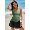 imageAleumdr Bathing Suits for Women Tankini Swimsuits Swim Dress Two Piece Tankini Tops with High Waisted Dress Womens Swimsuit 2025 Swimwear Green XXLarge