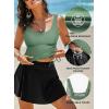 imageAleumdr Bathing Suits for Women Tankini Swimsuits Swim Dress Two Piece Tankini Tops with High Waisted Dress Womens Swimsuit 2025 Swimwear Green XXLarge