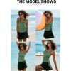 imageAleumdr Bathing Suits for Women Tankini Swimsuits Swim Dress Two Piece Tankini Tops with High Waisted Dress Womens Swimsuit 2025 Swimwear Green XXLarge