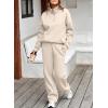 imageAleumdr Womens 2 Piece Outfits Matching Sweat Sets Sweatsuit Tracksuit Zip up Sweatshirt and Sweatpants Lounge SetsBeige