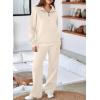imageAleumdr Womens 2 Piece Outfits Matching Sweat Sets Sweatsuit Tracksuit Zip up Sweatshirt and Sweatpants Lounge SetsBeige