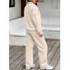 imageAleumdr Womens 2 Piece Outfits Matching Sweat Sets Sweatsuit Tracksuit Zip up Sweatshirt and Sweatpants Lounge SetsBeige