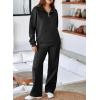 imageAleumdr Womens 2 Piece Outfits Matching Sweat Sets Sweatsuit Tracksuit Zip up Sweatshirt and Sweatpants Lounge SetsBlack