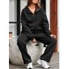imageAleumdr Womens 2 Piece Outfits Matching Sweat Sets Sweatsuit Tracksuit Zip up Sweatshirt and Sweatpants Lounge SetsBlack