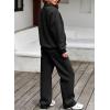 imageAleumdr Womens 2 Piece Outfits Matching Sweat Sets Sweatsuit Tracksuit Zip up Sweatshirt and Sweatpants Lounge SetsBlack