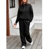 imageAleumdr Womens 2 Piece Outfits Matching Sweat Sets Sweatsuit Tracksuit Zip up Sweatshirt and Sweatpants Lounge SetsBlack