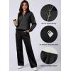 imageAleumdr Womens 2 Piece Outfits Matching Sweat Sets Sweatsuit Tracksuit Zip up Sweatshirt and Sweatpants Lounge SetsBlack