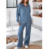 imageAleumdr Womens 2 Piece Outfits Matching Sweat Sets Sweatsuit Tracksuit Zip up Sweatshirt and Sweatpants Lounge SetsBlue