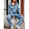imageAleumdr Womens 2 Piece Outfits Matching Sweat Sets Sweatsuit Tracksuit Zip up Sweatshirt and Sweatpants Lounge SetsBlue