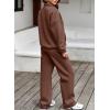 imageAleumdr Womens 2 Piece Outfits Matching Sweat Sets Sweatsuit Tracksuit Zip up Sweatshirt and Sweatpants Lounge SetsCoffee