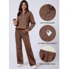 imageAleumdr Womens 2 Piece Outfits Matching Sweat Sets Sweatsuit Tracksuit Zip up Sweatshirt and Sweatpants Lounge SetsCoffee