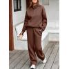 imageAleumdr Womens 2 Piece Outfits Matching Sweat Sets Sweatsuit Tracksuit Zip up Sweatshirt and Sweatpants Lounge SetsCoffee