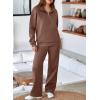 imageAleumdr Womens 2 Piece Outfits Matching Sweat Sets Sweatsuit Tracksuit Zip up Sweatshirt and Sweatpants Lounge SetsCoffee