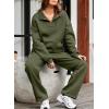 imageAleumdr Womens 2 Piece Outfits Matching Sweat Sets Sweatsuit Tracksuit Zip up Sweatshirt and Sweatpants Lounge SetsDark Green