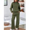 imageAleumdr Womens 2 Piece Outfits Matching Sweat Sets Sweatsuit Tracksuit Zip up Sweatshirt and Sweatpants Lounge SetsDark Green