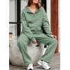 imageAleumdr Womens 2 Piece Outfits Matching Sweat Sets Sweatsuit Tracksuit Zip up Sweatshirt and Sweatpants Lounge SetsGreen