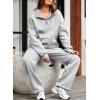 imageAleumdr Womens 2 Piece Outfits Matching Sweat Sets Sweatsuit Tracksuit Zip up Sweatshirt and Sweatpants Lounge SetsMedium Grey