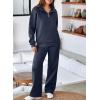 imageAleumdr Womens 2 Piece Outfits Matching Sweat Sets Sweatsuit Tracksuit Zip up Sweatshirt and Sweatpants Lounge SetsNavy Blue