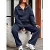 imageAleumdr Womens 2 Piece Outfits Matching Sweat Sets Sweatsuit Tracksuit Zip up Sweatshirt and Sweatpants Lounge SetsNavy Blue