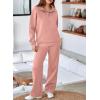 imageAleumdr Womens 2 Piece Outfits Matching Sweat Sets Sweatsuit Tracksuit Zip up Sweatshirt and Sweatpants Lounge SetsPink