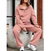 imageAleumdr Womens 2 Piece Outfits Matching Sweat Sets Sweatsuit Tracksuit Zip up Sweatshirt and Sweatpants Lounge SetsPink