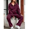 imageAleumdr Womens 2 Piece Outfits Matching Sweat Sets Sweatsuit Tracksuit Zip up Sweatshirt and Sweatpants Lounge SetsRed