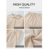 imageAleumdr Womens 2 Piece Outfits Sweatsuit Oversized Sweatshirt Wide Leg Sweatpants Matching Lounge Set 2024Beige