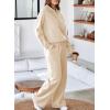 imageAleumdr Womens 2 Piece Outfits Sweatsuit Oversized Sweatshirt Wide Leg Sweatpants Matching Lounge Set 2024Beige