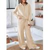 imageAleumdr Womens 2 Piece Outfits Sweatsuit Oversized Sweatshirt Wide Leg Sweatpants Matching Lounge Set 2024Beige