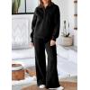 imageAleumdr Womens 2 Piece Outfits Sweatsuit Oversized Sweatshirt Wide Leg Sweatpants Matching Lounge Set 2024Black