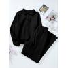 imageAleumdr Womens 2 Piece Outfits Sweatsuit Oversized Sweatshirt Wide Leg Sweatpants Matching Lounge Set 2024Black