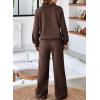 imageAleumdr Womens 2 Piece Outfits Sweatsuit Oversized Sweatshirt Wide Leg Sweatpants Matching Lounge Set 2024Dark Brown