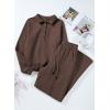 imageAleumdr Womens 2 Piece Outfits Sweatsuit Oversized Sweatshirt Wide Leg Sweatpants Matching Lounge Set 2024Dark Brown