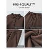 imageAleumdr Womens 2 Piece Outfits Sweatsuit Oversized Sweatshirt Wide Leg Sweatpants Matching Lounge Set 2024Dark Brown