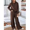 imageAleumdr Womens 2 Piece Outfits Sweatsuit Oversized Sweatshirt Wide Leg Sweatpants Matching Lounge Set 2024Dark Brown