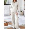 imageAleumdr Womens 2 Piece Outfits Sweatsuit Oversized Sweatshirt Wide Leg Sweatpants Matching Lounge Set 2024Light Grey