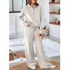 imageAleumdr Womens 2 Piece Outfits Sweatsuit Oversized Sweatshirt Wide Leg Sweatpants Matching Lounge Set 2024Light Grey
