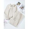 imageAleumdr Womens 2 Piece Outfits Sweatsuit Oversized Sweatshirt Wide Leg Sweatpants Matching Lounge Set 2024Light Grey