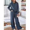 imageAleumdr Womens 2 Piece Outfits Sweatsuit Oversized Sweatshirt Wide Leg Sweatpants Matching Lounge Set 2024Sail Blue