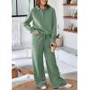 imageAleumdr Womens 2 Piece Outfits Sweatsuit Oversized Sweatshirt Wide Leg Sweatpants Matching Lounge Set 2024Smoke Green
