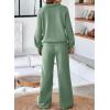 imageAleumdr Womens 2 Piece Outfits Sweatsuit Oversized Sweatshirt Wide Leg Sweatpants Matching Lounge Set 2024Smoke Green