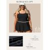 imageAleumdr Womens Plus Size One Piece Swimsuit Tummy Control One Piece Bathing Suit with Skirt Vintage Swimdress with PocketsBlack