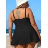 imageAleumdr Womens Plus Size One Piece Swimsuit Tummy Control One Piece Bathing Suit with Skirt Vintage Swimdress with PocketsBlack