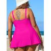 imageAleumdr Womens Plus Size One Piece Swimsuit Tummy Control One Piece Bathing Suit with Skirt Vintage Swimdress with PocketsRose Red