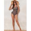 imageAleumdr Womens Retro Ruched Two Piece Strappy Tummy Control Swimwear Tie Side Tankini Bathing Suit SetCoffee