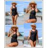 imageAleumdr Womens Retro Ruched Two Piece Strappy Tummy Control Swimwear Tie Side Tankini Bathing Suit SetSky Blue