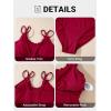 imageAleumdr Womens Tankini Bathing Suit 2 Piece Tummy Control Swimsuit Scoop Neck Tankini Top with Bottom Burgundy Large
